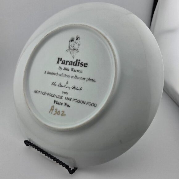 The Danbury Mint Limited Edition Paradise by Jim Warran Collector Plate - Picture 3 of 5
